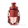 500ml BPA無料PP PC PC Modern2022 New Design Trendy Leather Double Drink Cups Water With Straw